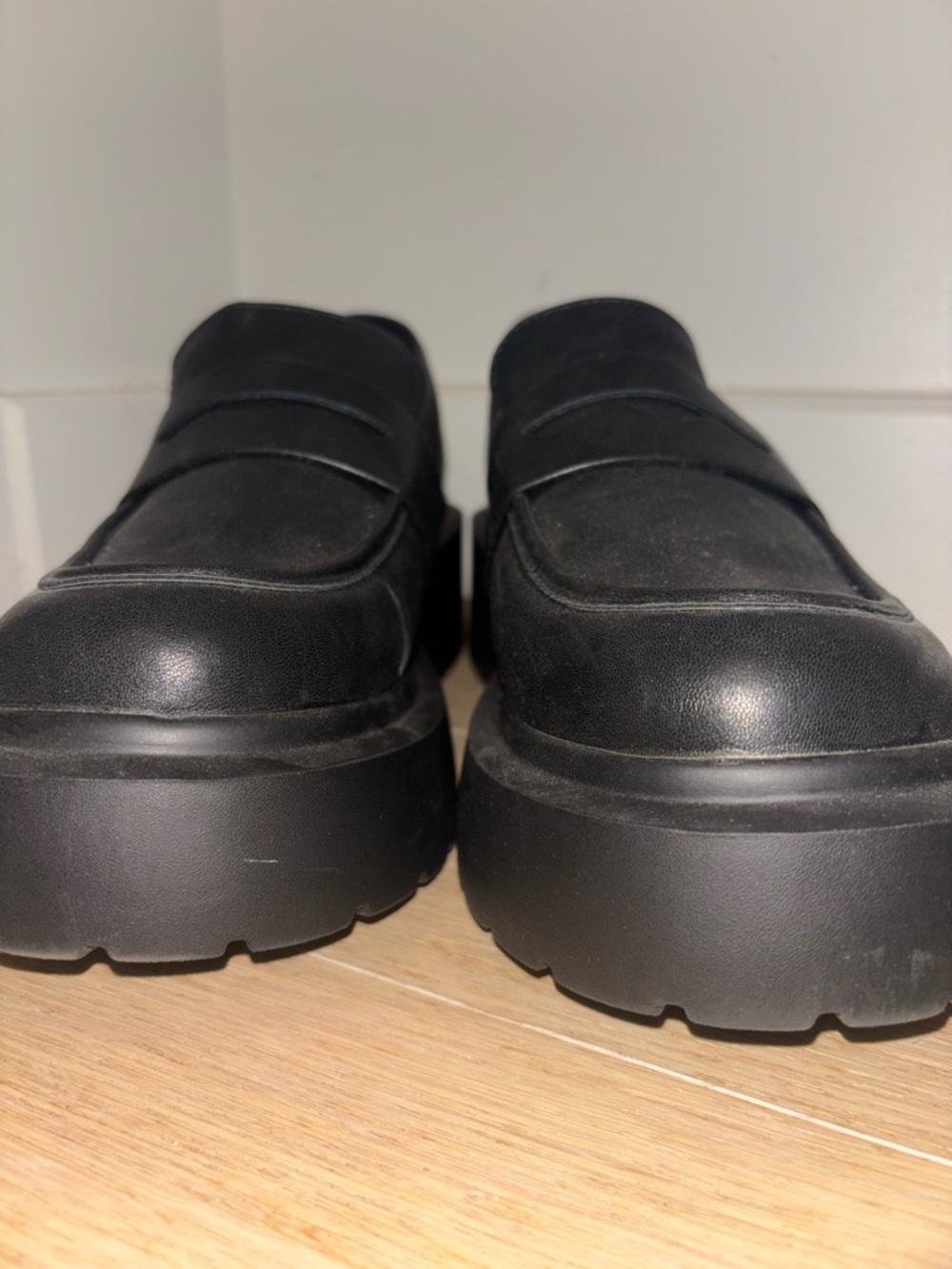 Chunky Black Platform Loafers
